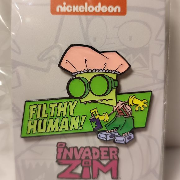 Invader Zim Filthy Human Enamel Pin Official Nickelodeon Collectible Brooch - Picture 1 of 3